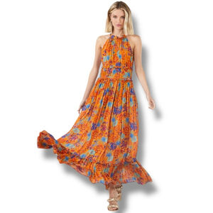 Boho Maxi Dress Women’s Size Medium Size 8 BCBG MaxAzria Fully Lined Stretchy